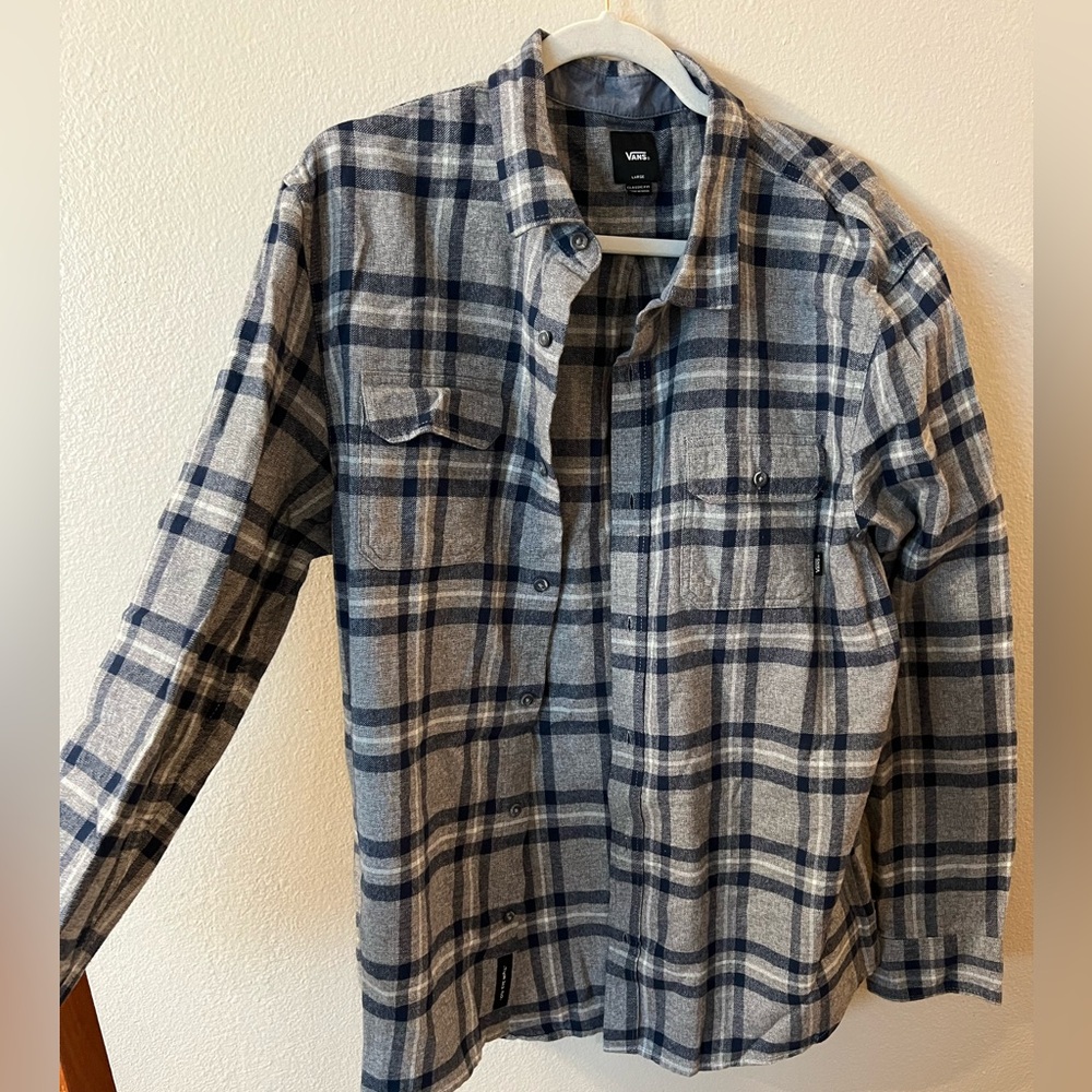 Vans Grey Flannel Button Up long sleeve men’s shirt
